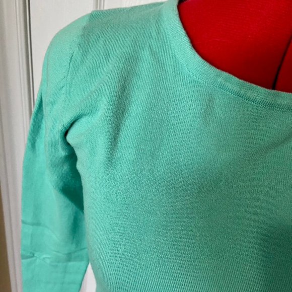 Vintage Repro LOT Qty3 Mak long sleeve sweaters: teal, dusty rose, ochre size L - Picture 3 of 10
